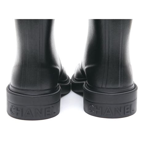 chanel caoutchouc black|Chanel short boots.